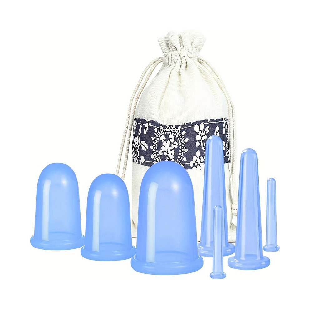 Cupping Sets 7Pcs Silicone Anti Cellulite Cup Vacuum Suction Massage Cups Facial Cupping Sets Body And Face Massager For Adults Home Use