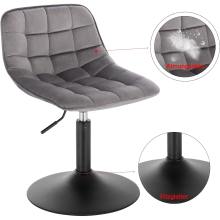 Dressing Stool Swivel Velvet Modern Breakfast Dining Chair Rotatable
