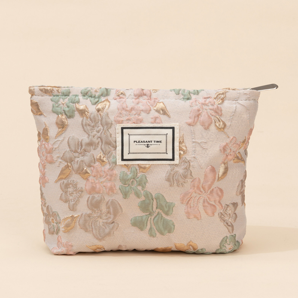 Multicoloured Floral Makeup Bag Roomy Zipper Cosmetic Accessories Organizer Travel Portable Cosmetic Pouch For Women Girls