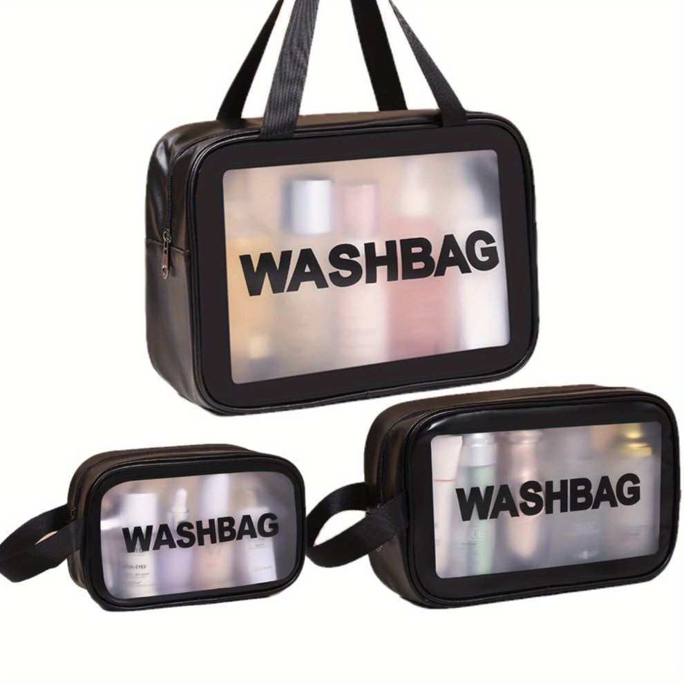 Large Capacity Portable Travel Wash Bag for Women Waterproof Makeup Storage Pouch with Transparent Perfect for Organizing and Storing Cosmetics on the