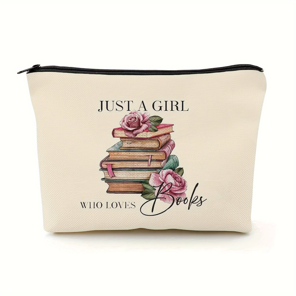 Multicoloured Book Makeup Bag Bookish For Book Girls Bookworm Women Toiletry Pouch Funny Birthday Christmas Gift Ideas For Reader Literary Librarians Teacher Just A
