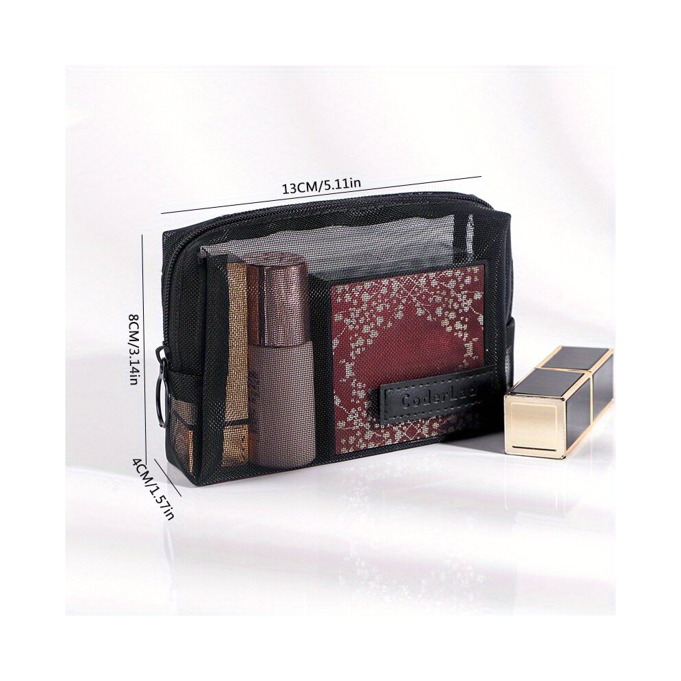 Multicoloured Breathable Square Cosmetic Bag For Women Roomy Zipper Makeup Pouch For Travel And Toiletry Organization
