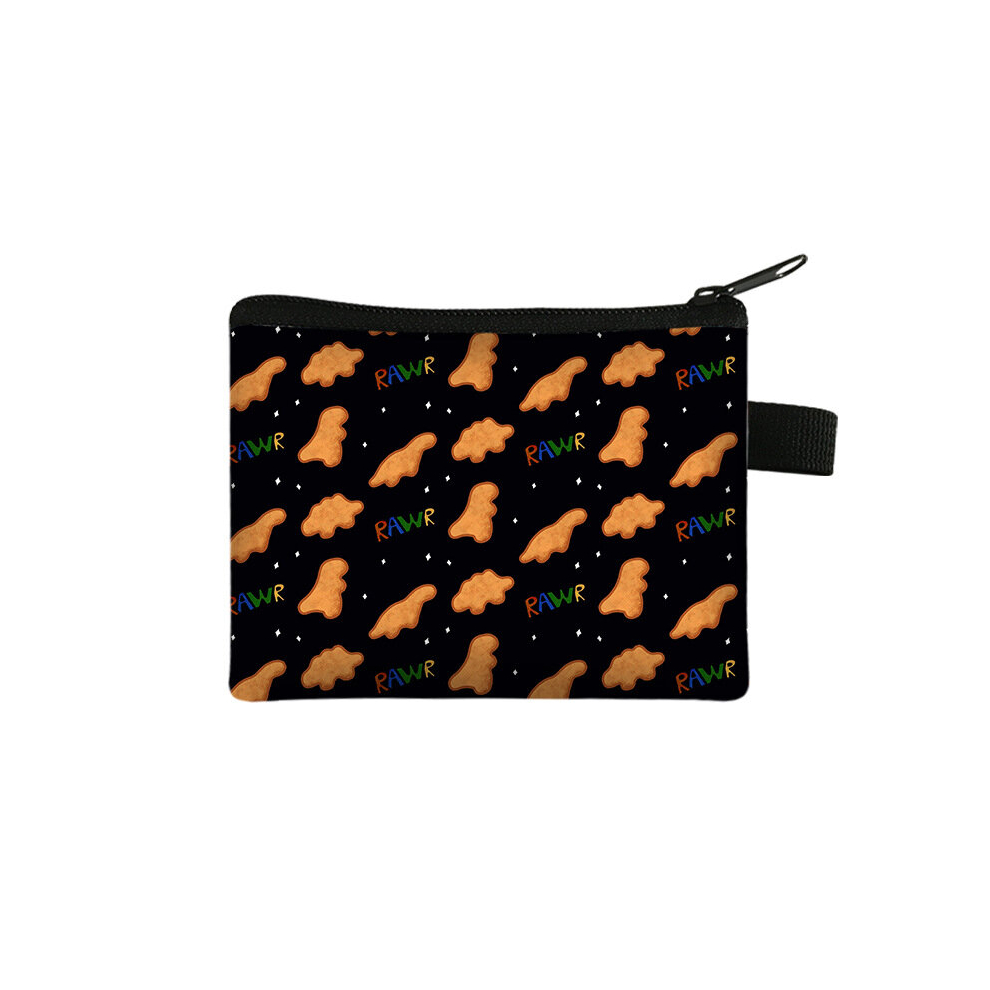 1pc Dino Chicken Nugget Pattern Makeup Bag Waterproof Cosmetic Bag for Women & Girls Perfect Gift