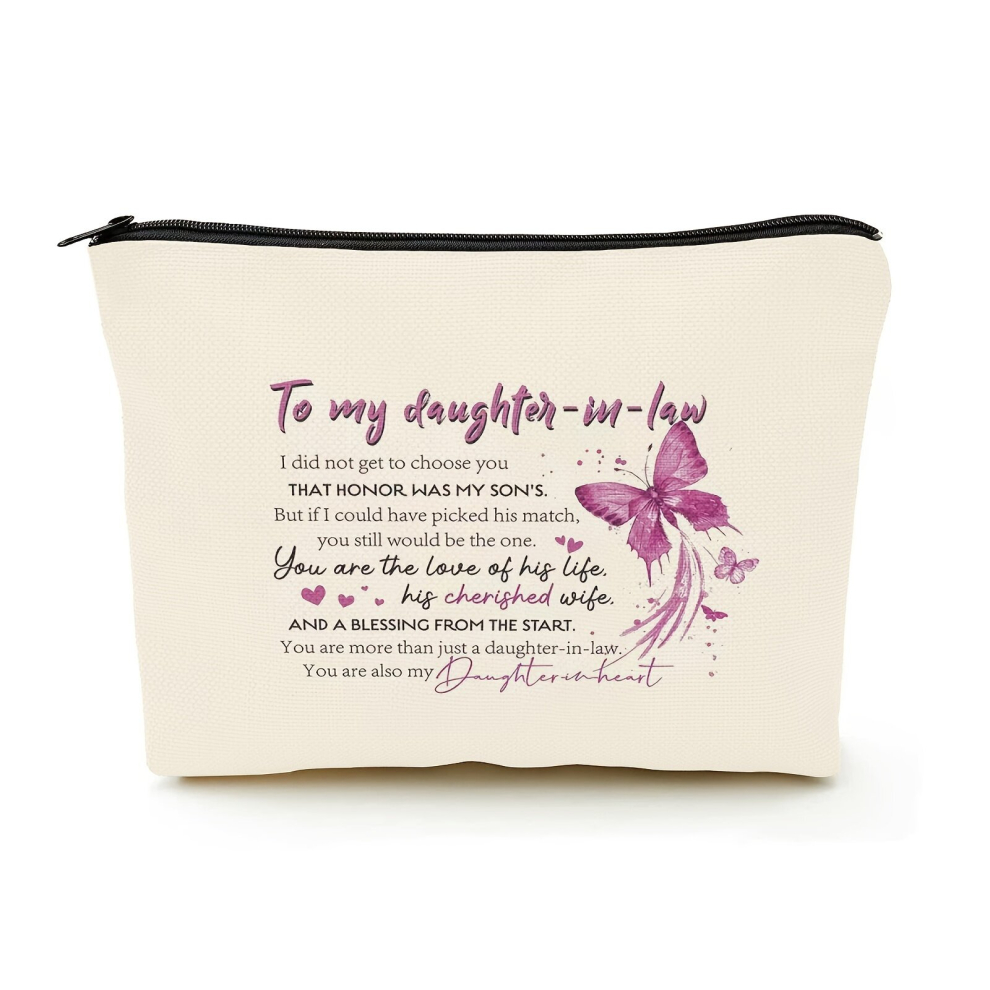 Daughter In Law Gift Birthday Gift For Daughter In Law From Mother In Law Future Daughter In Law Gift You Are Also My Daughter In Heart Makeup Bag