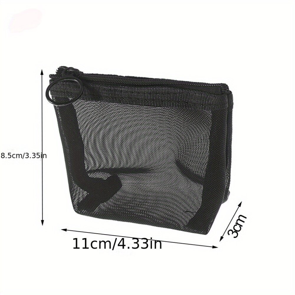 Multicoloured Travel Cosmetic Bag Zipper Transparent Mesh Toiletry Kits Storage Pouch Beauty Makeup Pouch Case