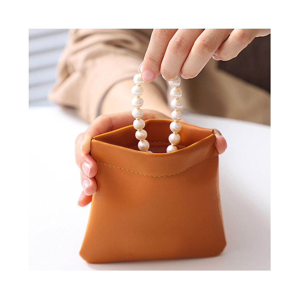 Multifunctional Pocket Cosmetic Bag with Self Closing Squeeze Top Perfect for Makeup Skincare and Travel