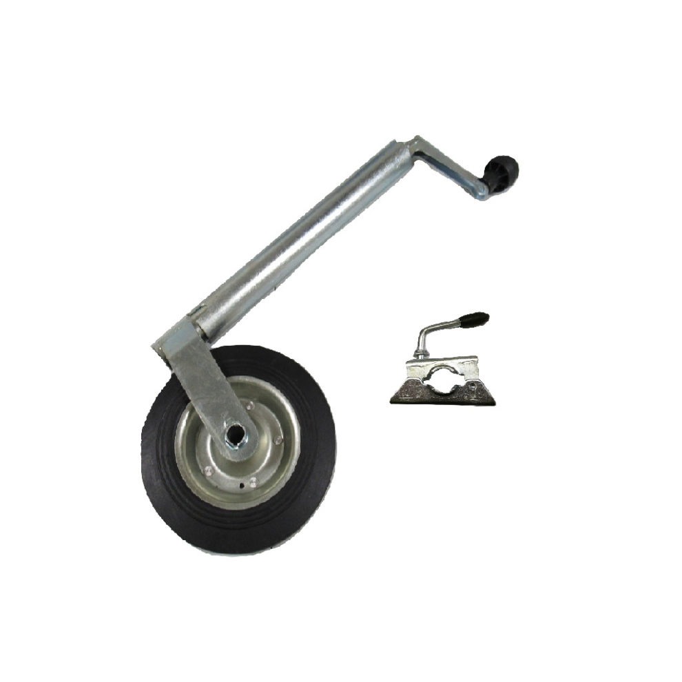 Caravan Jockey Wheel & Clamp 42Mm (Trailer Metal Rim Wind Up Handle) 707152588010