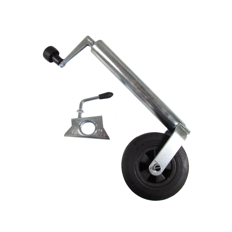 Caravan Jockey Wheel & Clamp 48Mm (Trailer Plastic Rim Wind Handle) 600988510463
