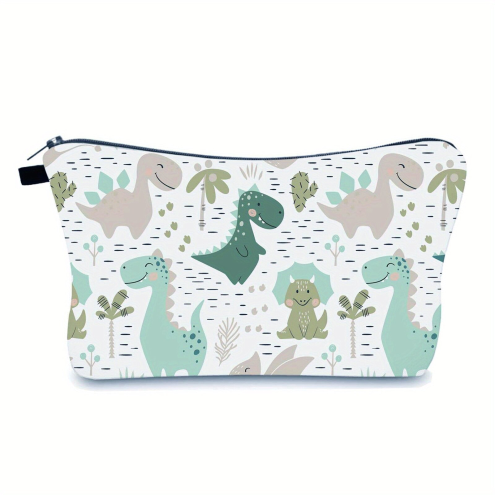 Dinosaur Printing Makeup Bag Cosmetic Pouch Travel Zipper Cosmetic Storage Pouch Toiletry Bag Cartoon Handbag Pencil Bag For Women Girls