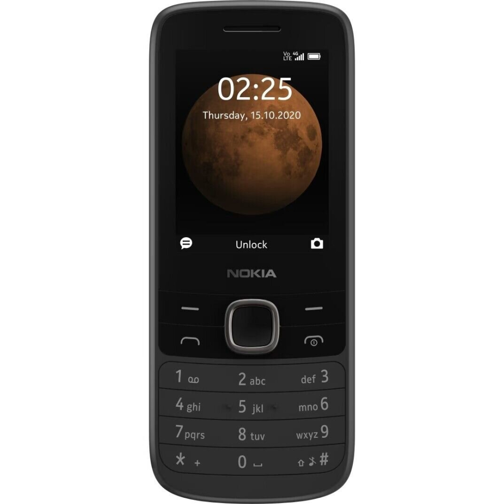 Nokia 225 Black 4G Lte 2.4-Inch Unlocked Mobile Phone (Dual Sim)