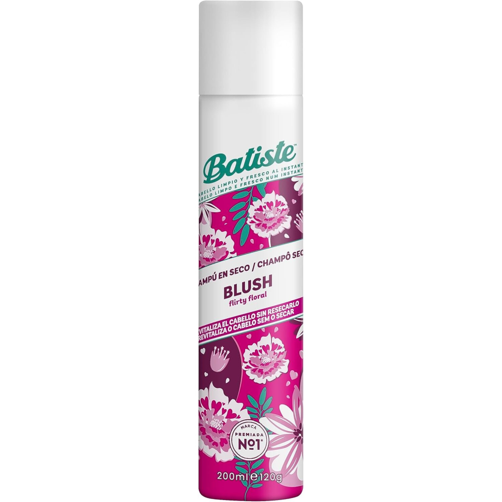 Batiste Dry Shampoo in Blush 200ml, Floral & Flirty Fragrance, No Rinse Spray to Refresh Hair in Between Washes