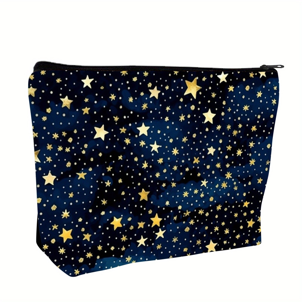 Multicoloured Starry Makeup Pouch With Zipper Clutch Cosmetic Makeup Bag Beautician Storage Bag For Girls And Women