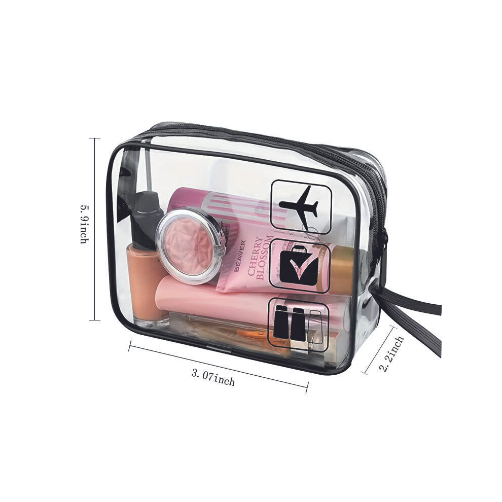 Multicoloured Transparent Pvc Toiletry Bag Waterproof Makeup & Skincare Organizer Pouch Portable Zipper Beach Bag Storage Bag For Traveling