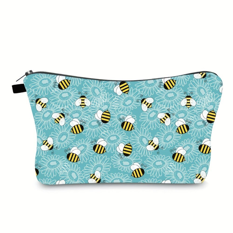 Small Toiletry Bags For Women Adorable Roomy Makeup Pouch Travel Water Resistant Cosmetic Purse Accessories Organizer Girls Gift Bee
