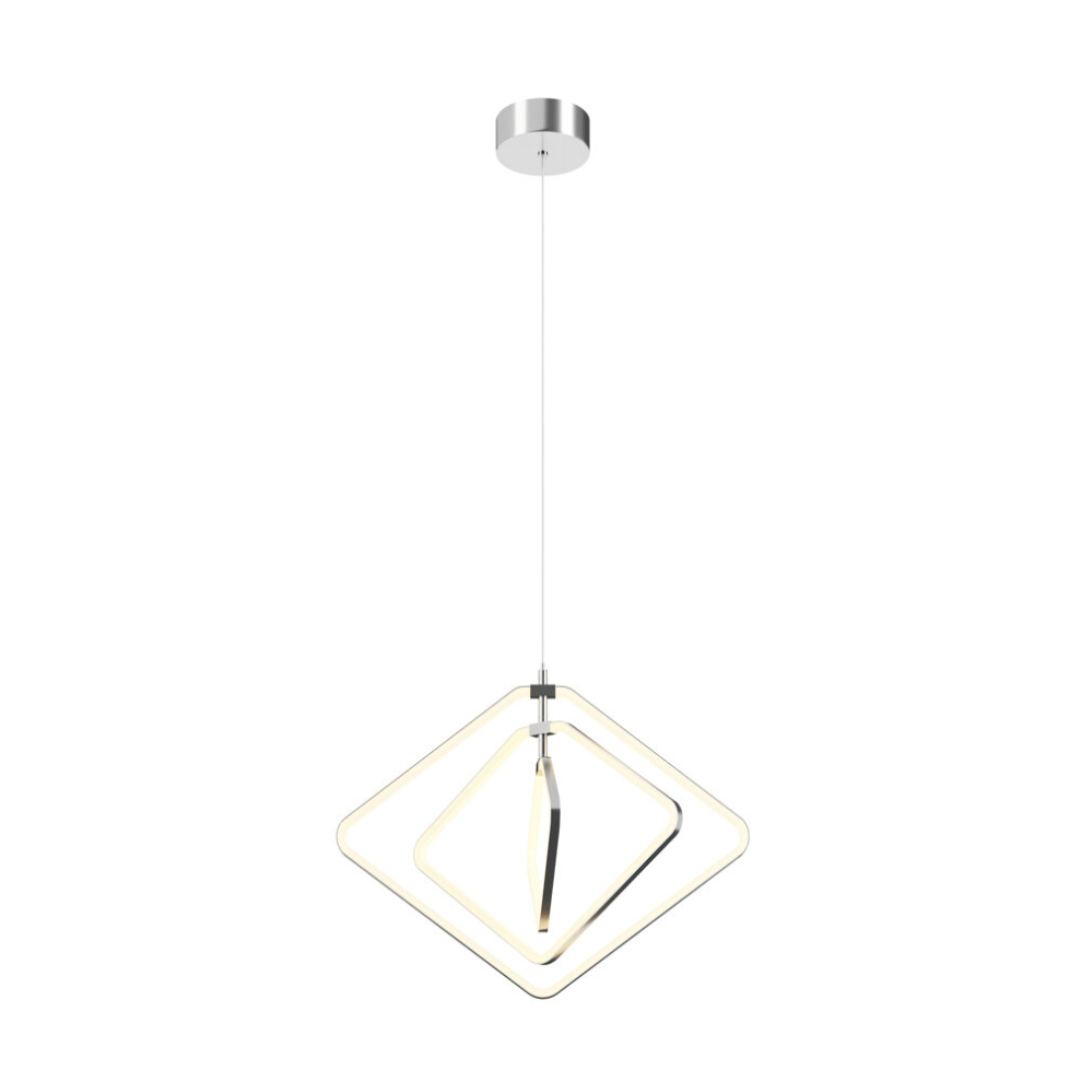 Litecraft Tili Ceiling Pendant With Diamond Styled Led Shade - Chrome