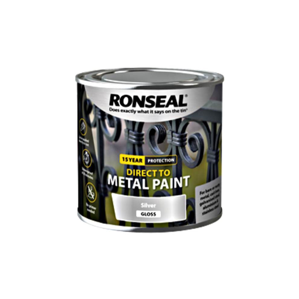 Direct To Metal Paint Silver Gloss 250ml