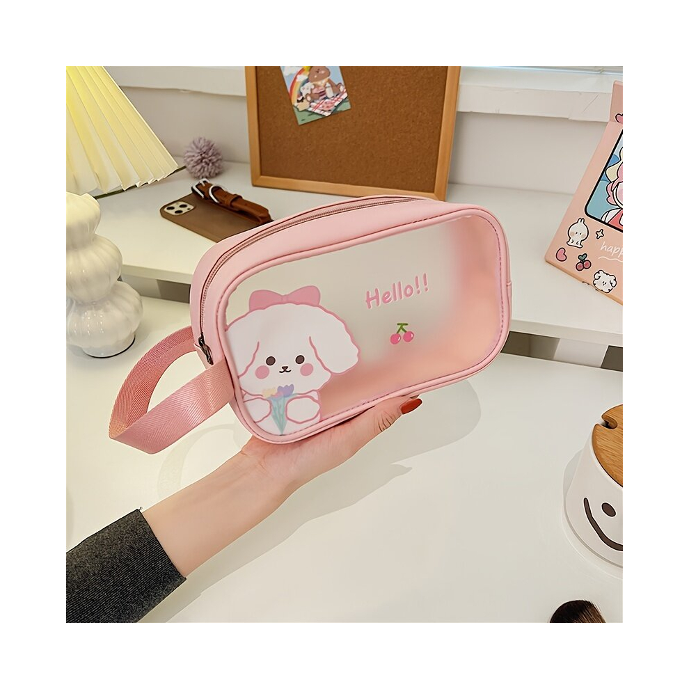 Makeup Bag Cartoon Cosmetic Bag Large Capacity Storage Bag Portable Travel PVC Waterproof Handheld Toiletries Bag With Handle