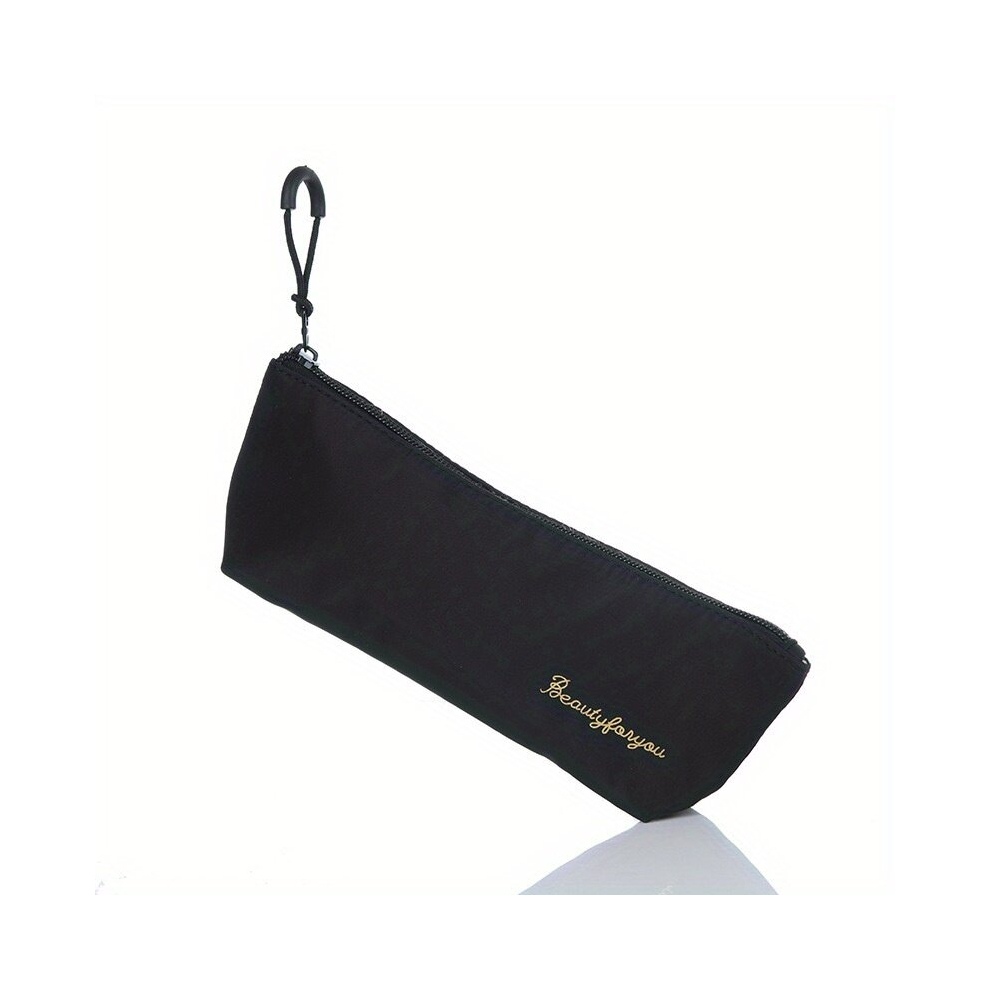 Black 1Pc Zipper Make Up Bag Travel Small Lipstick Cosmetic Bag Solid Female Make Up Pouch Necessaries