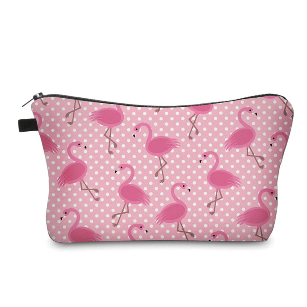 Multicoloured Flamingo Pattern Makeup Bag Waterproof Travel Cosmetic Pouch For Women Perfect For Toiletries And Holiday