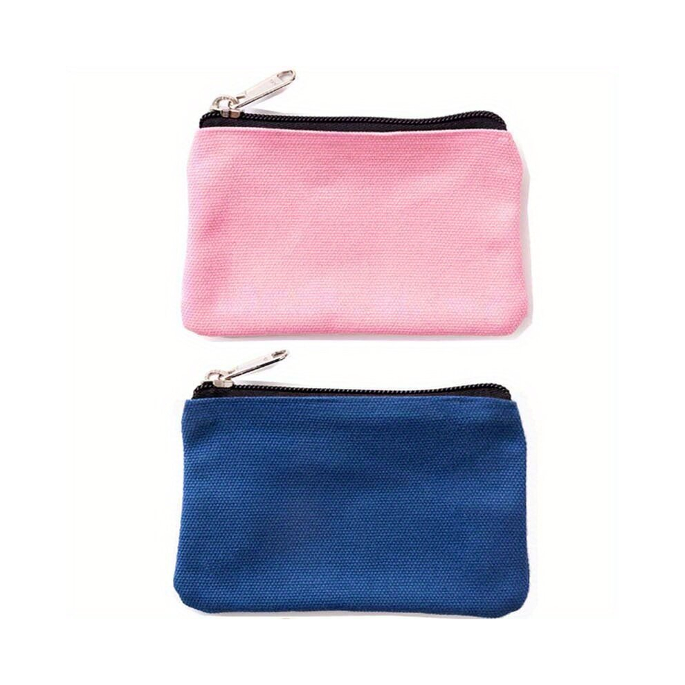 2pcs and Compact Canvas Zipper Bags for Makeup and Cosmetics Perfect for Travel and Organization