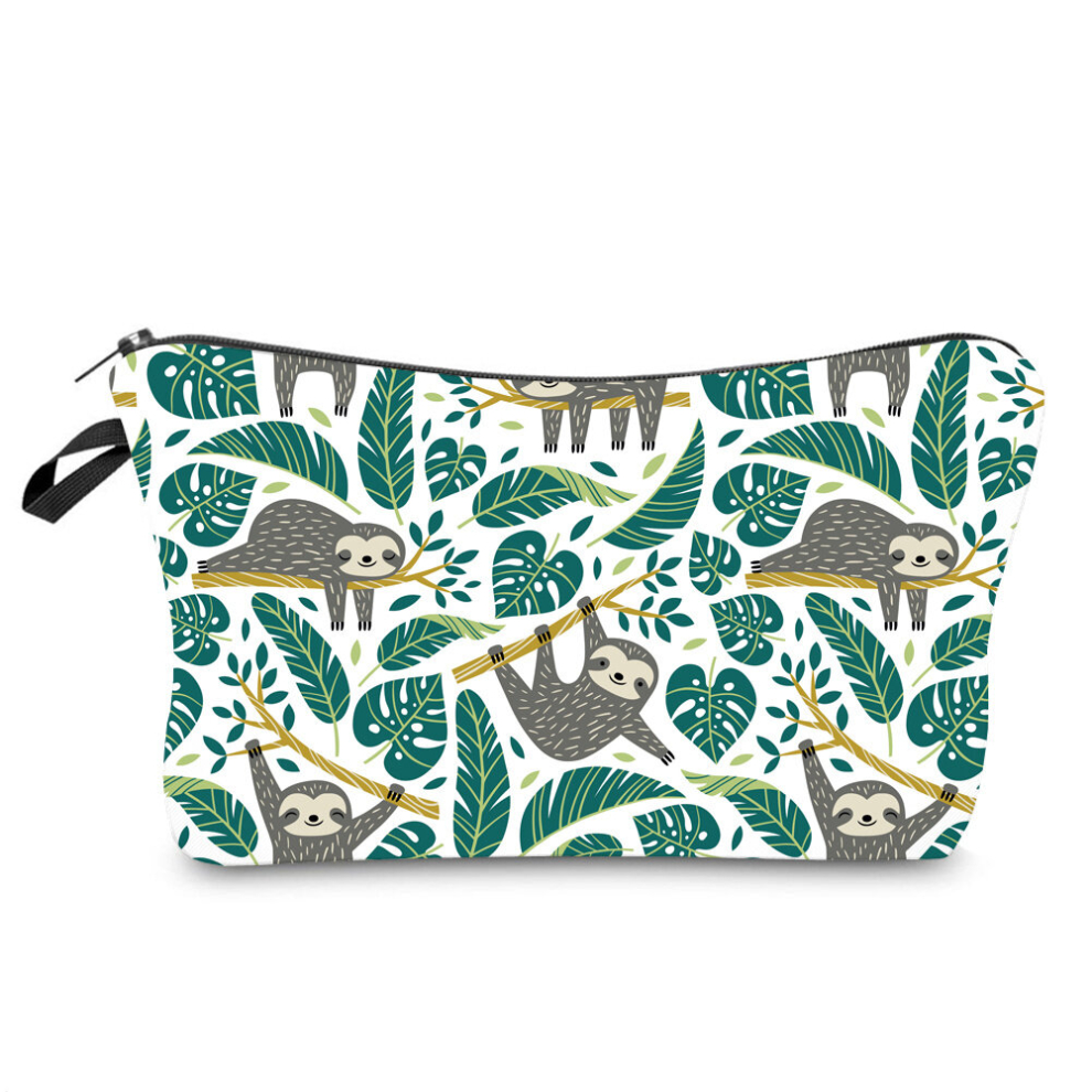 Multicoloured Adorable Roomy Cosmetic Bag For Women Perfect Travel Toiletry Organizer With Sloth Ideal Birthday Gift For Girls And Women