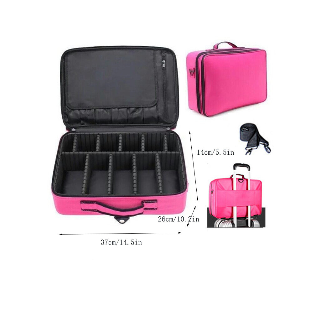 Multicoloured Large Capacity Professional Travel Makeup Case With Adjustable Dividers And Shoulder Strap Perfect For Organizing Cosmetics Brushes And Toiletries