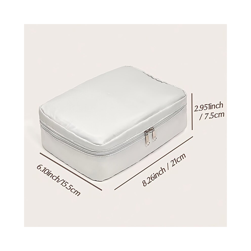 Solid Makeup Bag With Handle Travel Portable Polyester Storage Bag For Toiletries Makeup Supplies Makeup Tools