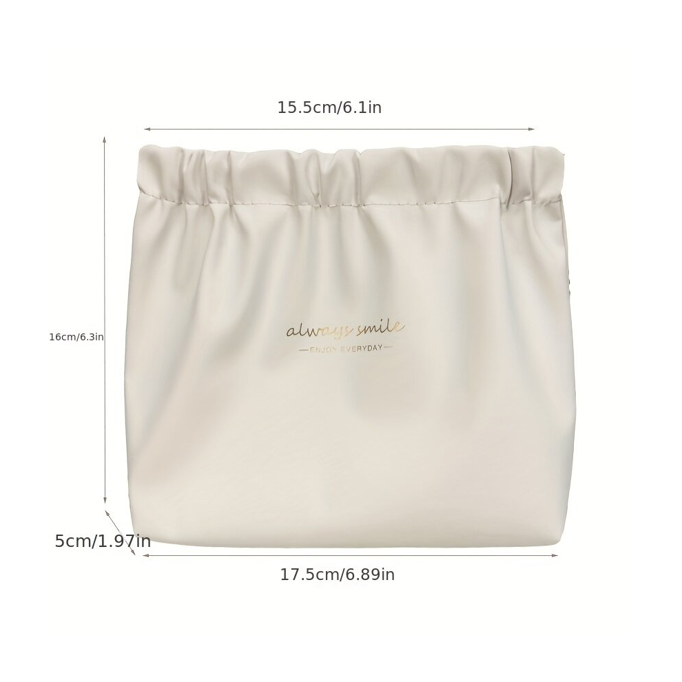 Pocket Cosmetic Bag PU Waterproof Portable No Zipper Self closing Small Makeup Pouch For Women Mini Travel Storage Bag For Cosmetics Headphones Jewelr