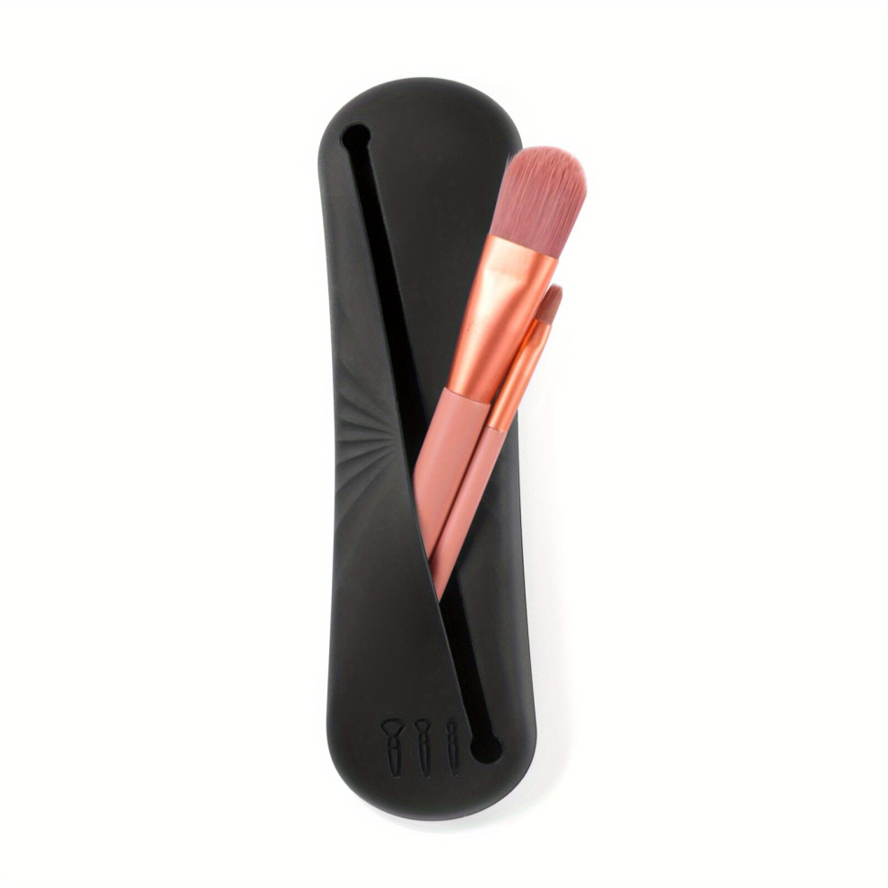 Travel Makeup Brush Holder Silicone Small Makeup Bag Case And Portable Cosmetic Face Brushes Holder For Women