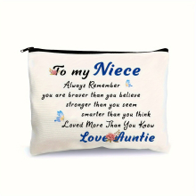 Gift For Niece Girl Cosmetic Bag You Are Braver Than You Think Love Auntie Makeup Organizer Zipper Pouch Gift For Girl Niece Teens Graduation Gift Bir