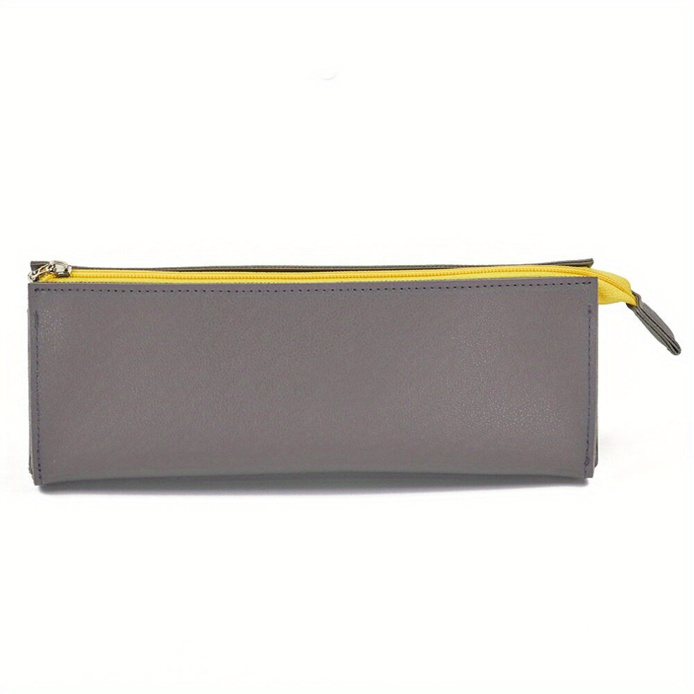 Portable Roomy Makeup Brush Organizer Multifunctional Student Zipper Stationery Bag PU Waterproof Storage Bag