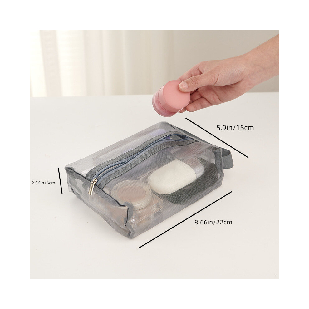 Multicoloured 1 3Pcs Mesh Clear Makeup Bag For Purse Breathable Mesh Cosmetic Bag With Handle Nylon Makeup Pouch Portable Clear Toiletry Bag For Toiletry Accessorie