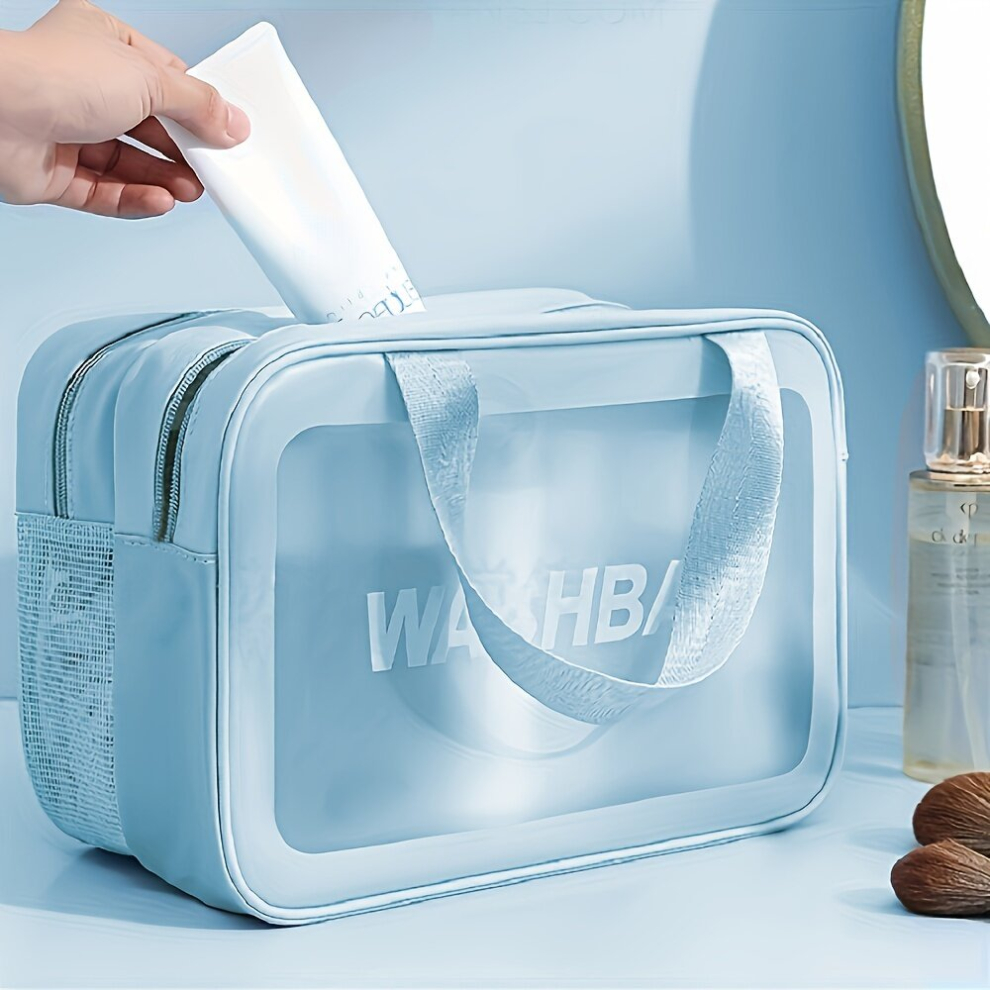 Waterproof Double Layer Travel Toiletry Bag for Women and Men Separate Wet and Dry Compartments for Makeup and Accessories Handy Handle for Easy Carry-image-OPC-PCNVKRY-NEW