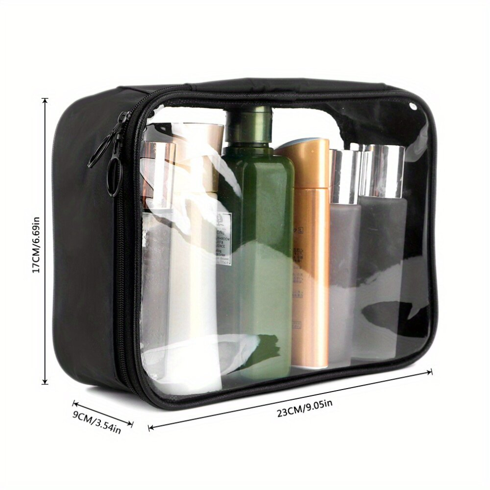 Multicoloured Clear Cosmetic Bag For Women Roomy Skincare Products Storage Bag Travel Accessories Organizer Portable Toiletry Bag
