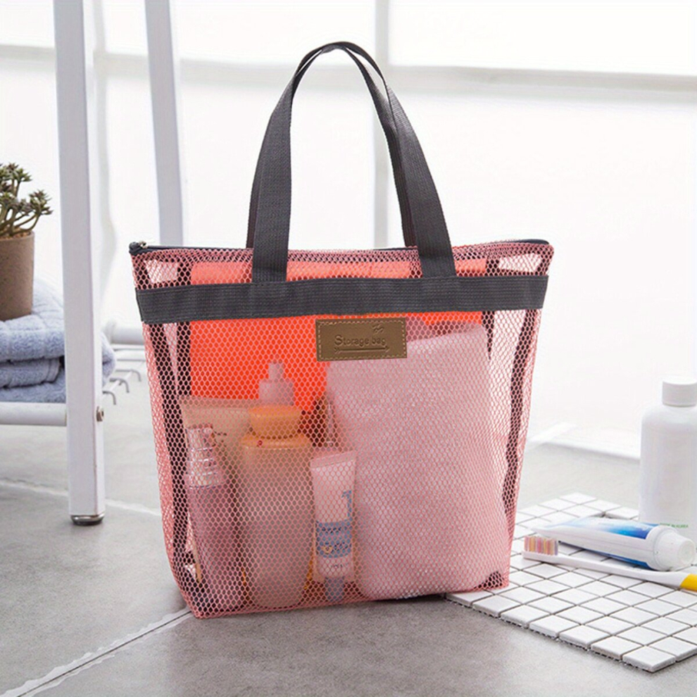 Travel Large Cosmetic Bag Makeup Mesh Toiletry Bag Wash Organizer Portable Pouch Case Perfect For College Dorms Gym Shower Swimming
