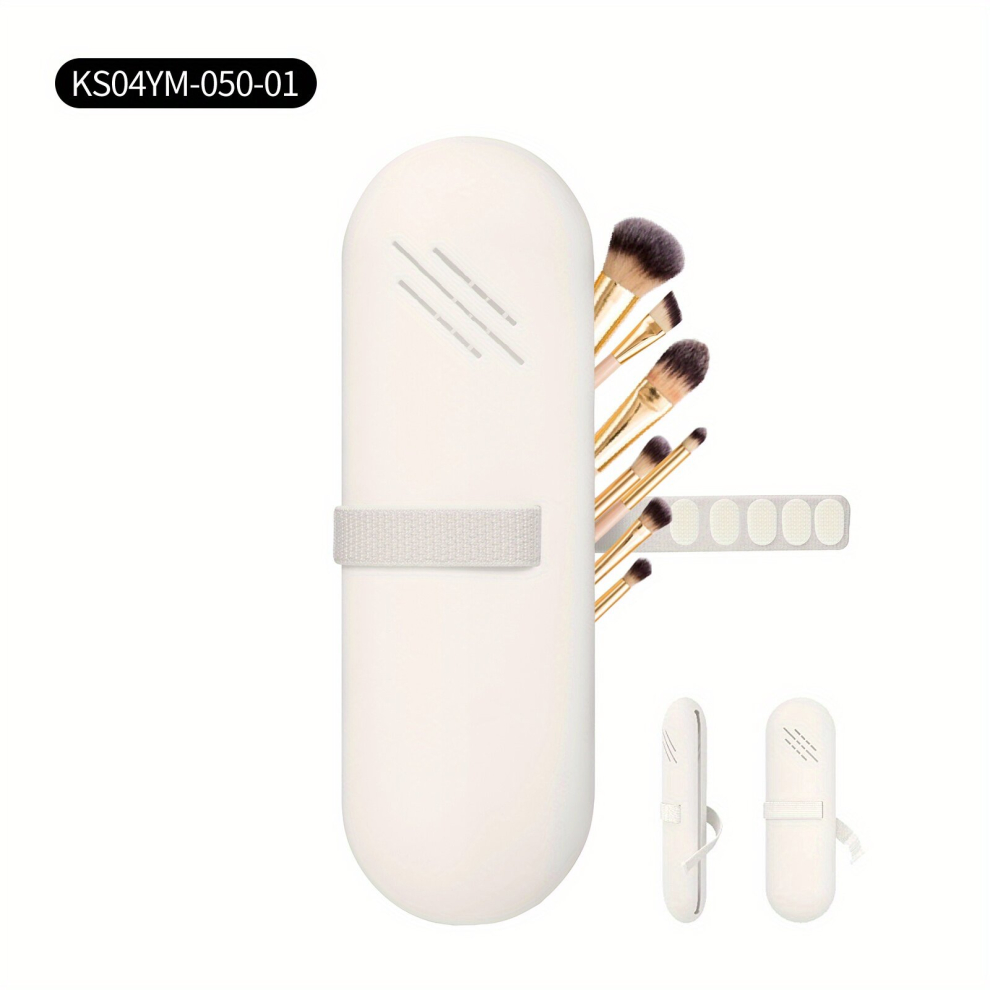 White Silicone Travel Makeup Brush Holder Organize Your Cosmetics And Toiletries In Style