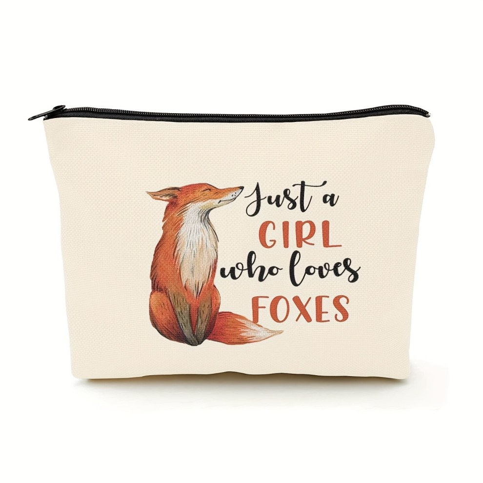 Multicoloured Fox Cosmetic Bag Gift For Women Fox For Fox Fox Makeup Bag Gift Just A Girl Who Loves Foxes Cosmetic Bag