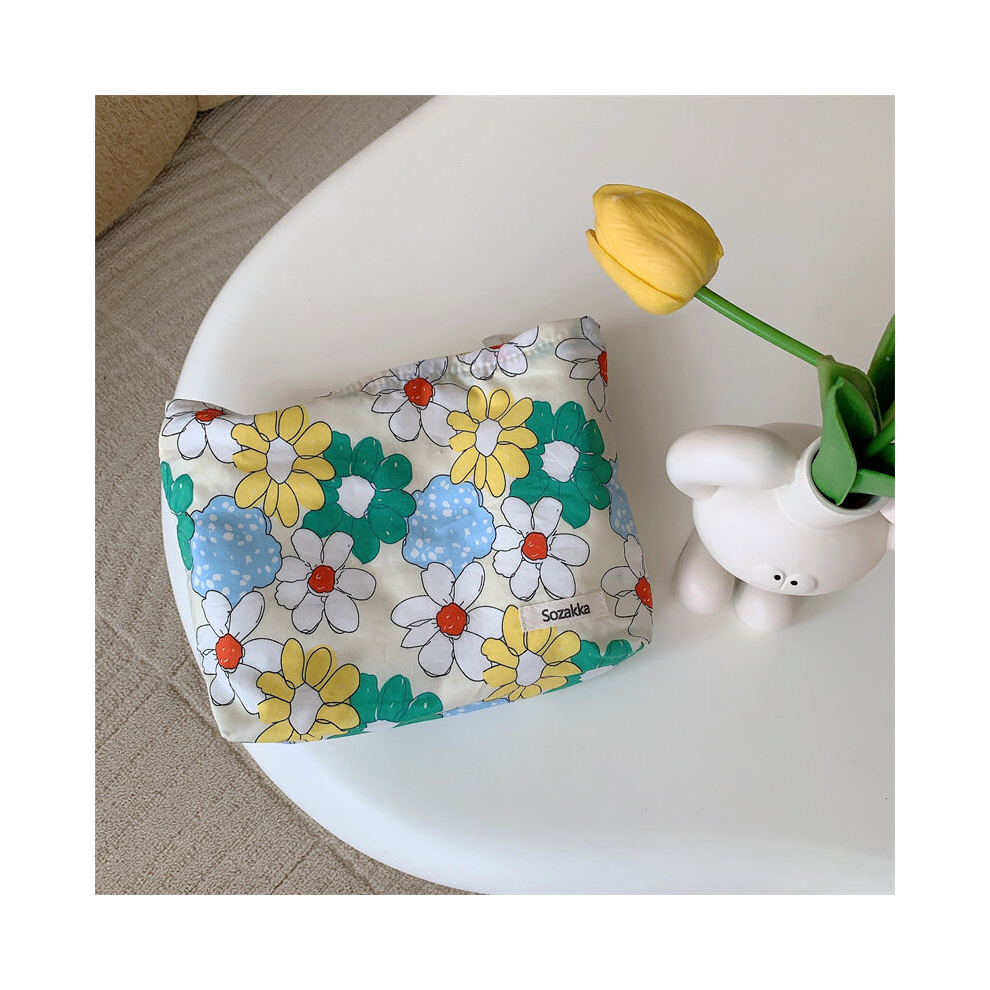 Adorable Floral Graphic Makeup Bag Soft and Roomy Toiletry Organizer for Women