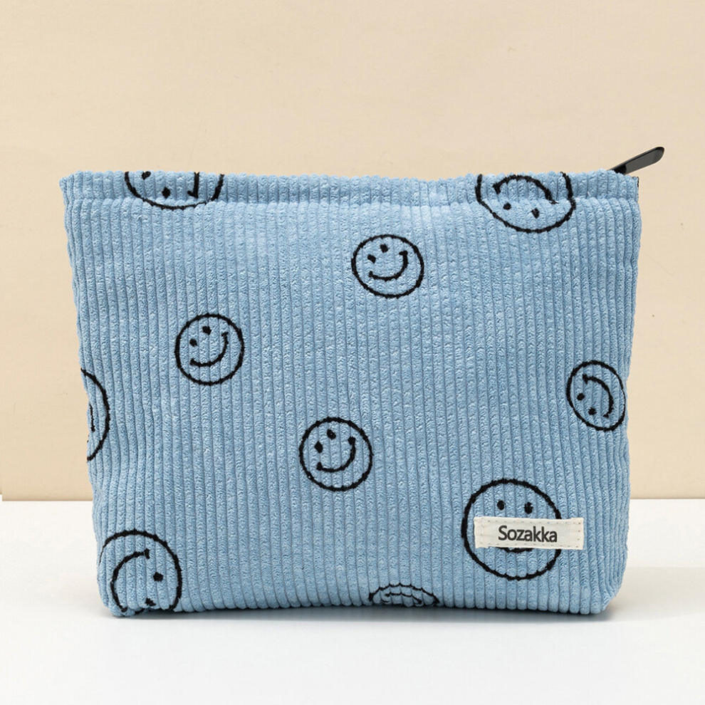 Roomy Smile Makeup Pouch Bag for Women Teens and Girls Travel Accessories Organizer with Zipper Closure Perfect for Cosmetics and Small Makeup Items