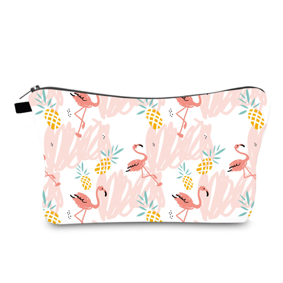 Multicoloured Flamingo Travel Makeup Bag Waterproof Toiletry Bag For Women Perfect Cosmetic Accessories Organizer