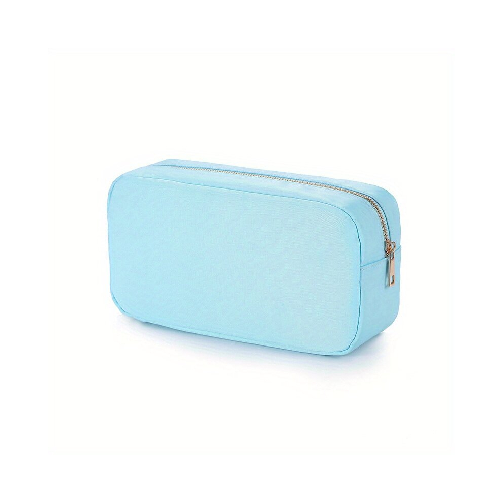 1 Pc Nylon Cosmetic Bag Preppy Makeup Bag Waterproof Zipper Makeup Pouch Makeup Organizer Travel Bag For Purse For Women