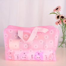 Household Toiletry Bag Floral Pattern Waterproof Makeup Bag With Handle Bathroom Organizer Portable Travel Bag Gift For Women