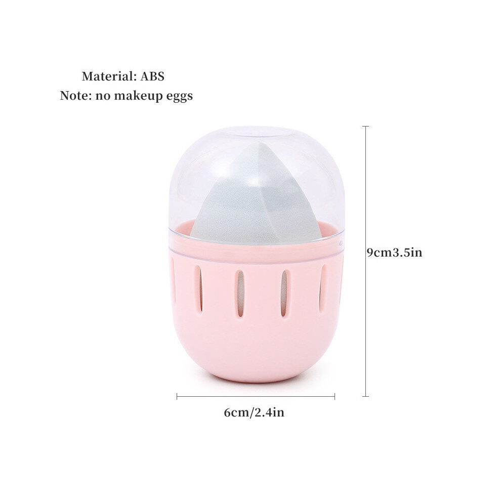 Pink Portable Makeup Sponge Storage Box Breathable Dustproof And Transparent Perfect For Travel And Display
