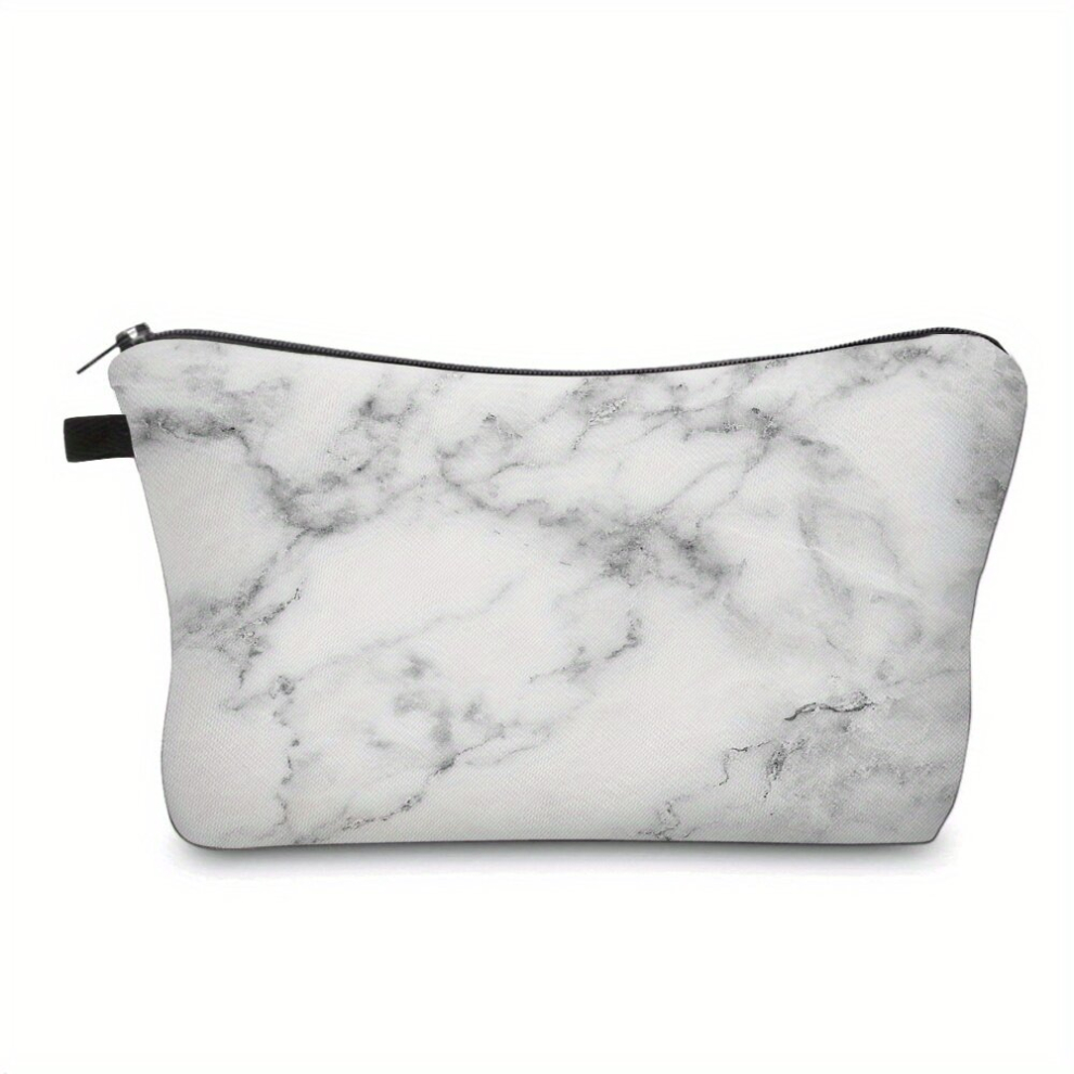 Multicoloured Adorable Marble Pattern Toiletry Bag For Women Roomy And Water Resistant Makeup Pouch With Organizer For Travel And Cosmetics