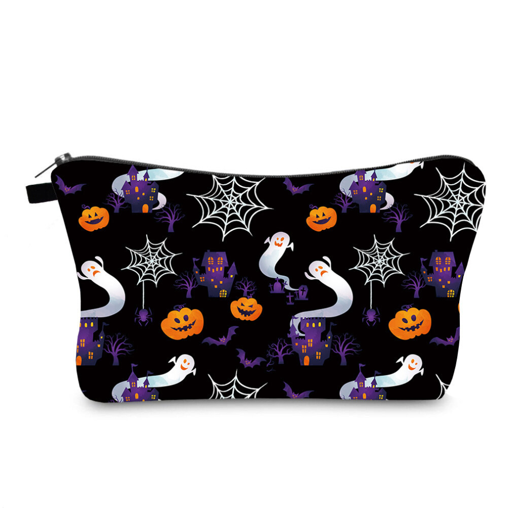 Halloween Zipper Pouch Travel Bag for Cosmetics and Makeup Perfect Gift for Women and Girls Portable and Convenient Storage