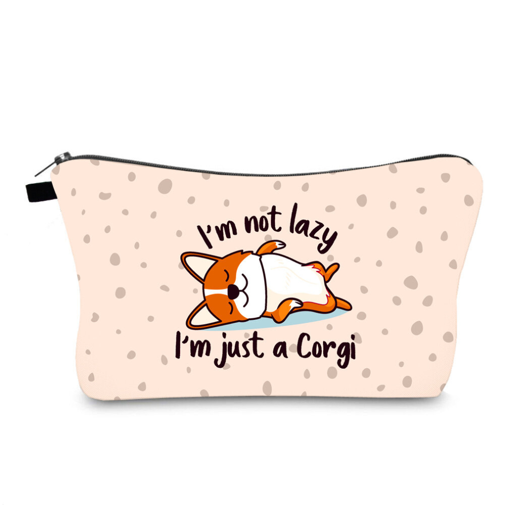 Portable Makeup Bag Corgi Dog Travel Small Cosmetic Pouch Organizer For Women Girls Zipper Waterproof Toiletry Storage Bag