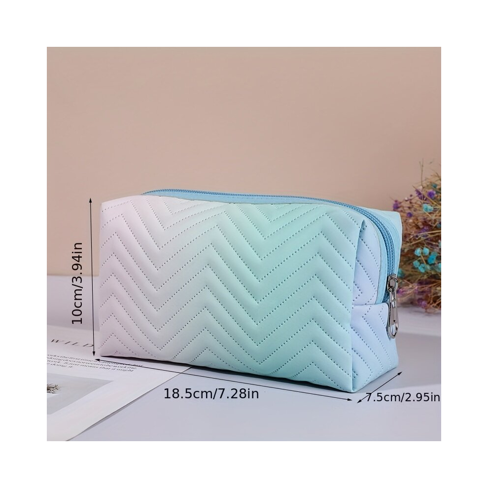 Waterproof Ombre Makeup Bag for Women Portable Travel Cosmetic Bag with Zipper Pouch Perfect for Toiletry Needs