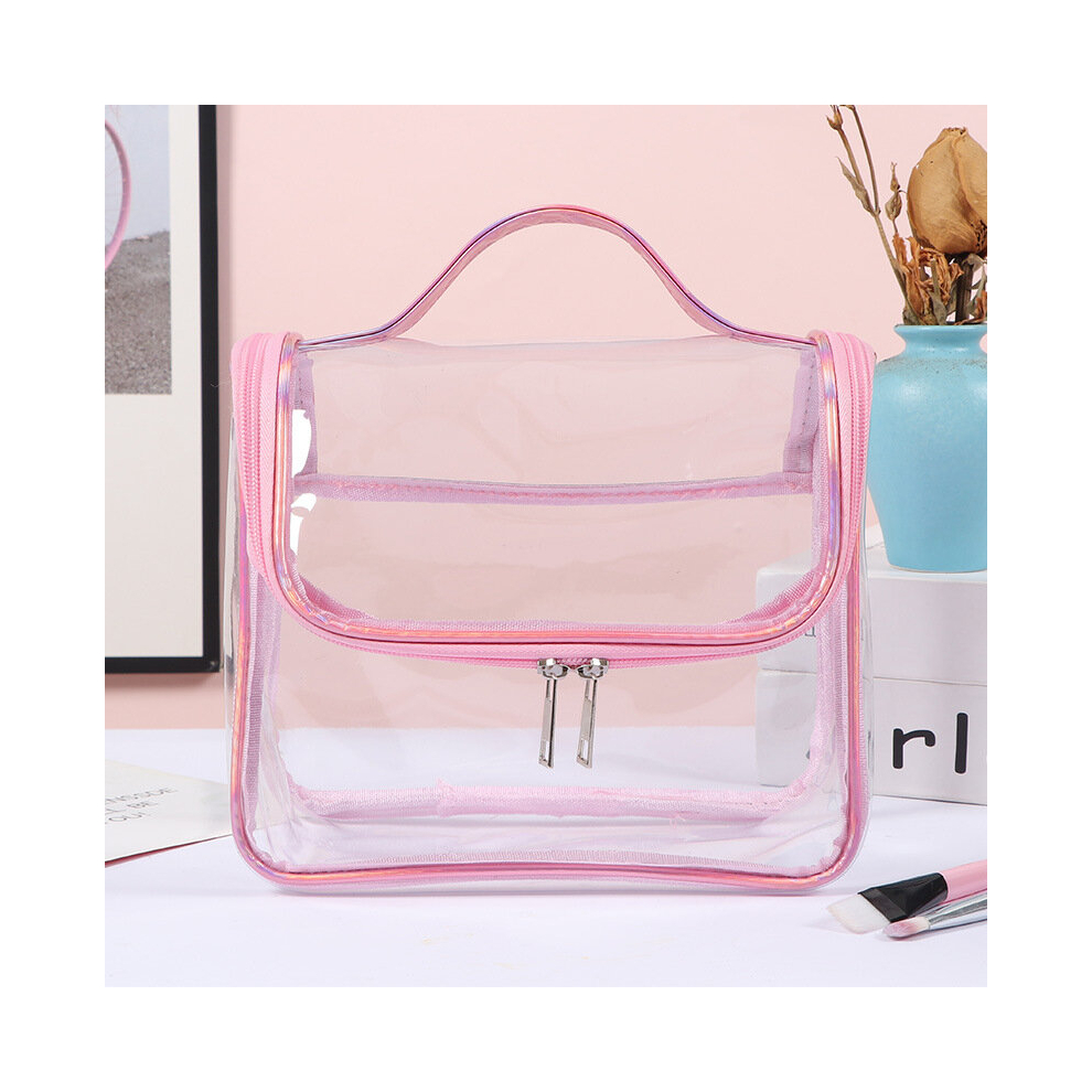 Pink 1Pc Pvc Makeup Tool Accessories Transparent Makeup Bag Portable Waterproof Travel Storage Wash Bag