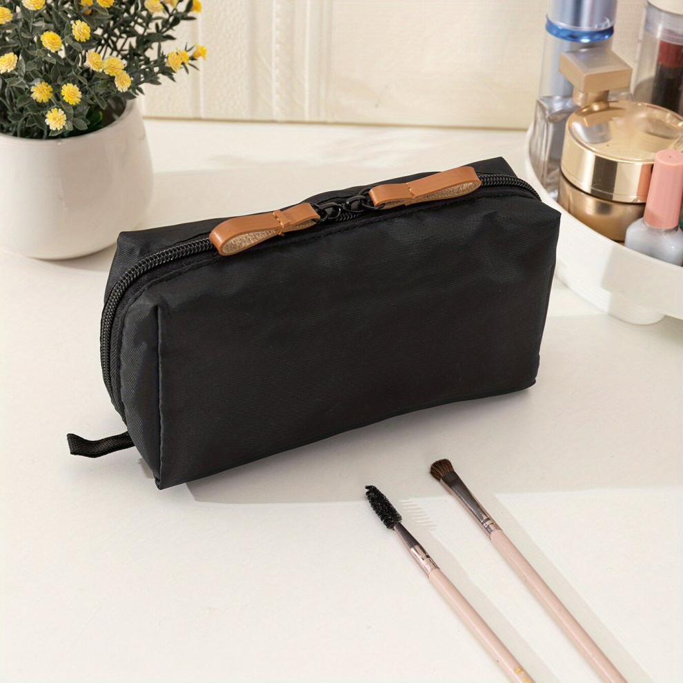 Double Zipper Pouch Waterproof Lipstick Bag Style Makeup Bag Portable Toiletry & Sanitary Napkin Storage Bag For Women Girls