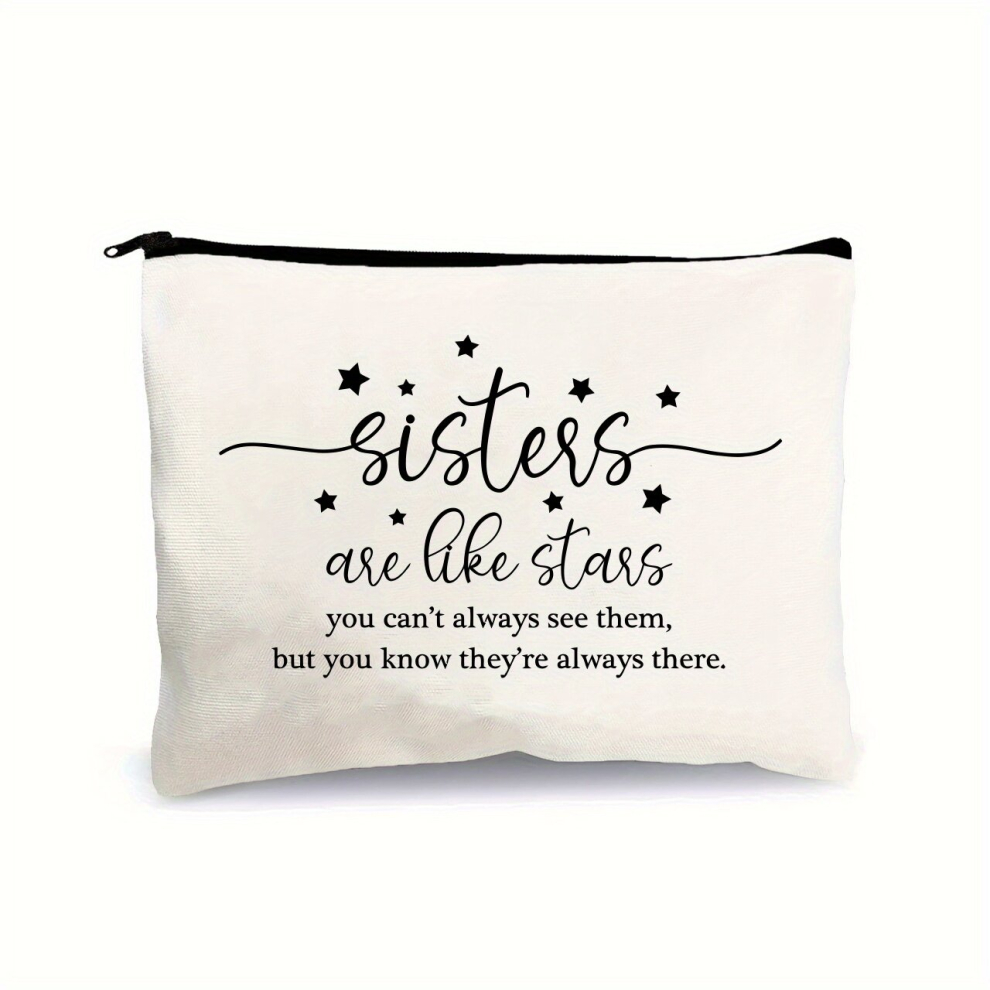 Sisters Are Like Stars Perfect Birthday Gift for Big and Little Sisters Travel Essential Makeup Storage Bag